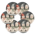 thumbnail image 7 of Yayeee 6 PCS Drink Coasters with Holder Set Woven Absorbent Round Tabletop Hot Pad, Green Snowmen, 7 of 7