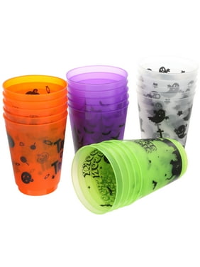 Halloween Disposable Cups Plastic Juice Mug Drink Household Drinking Violets Travel