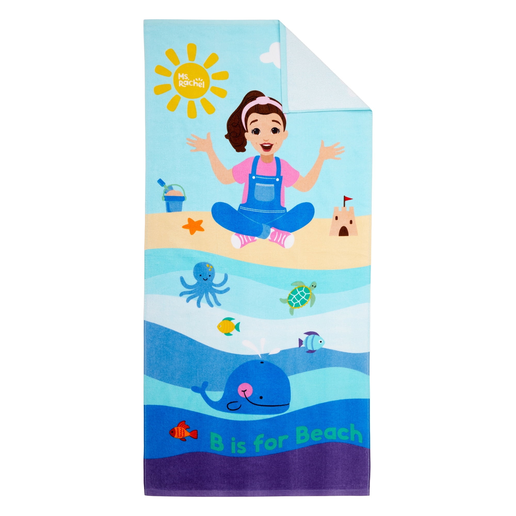 Ms. Rachel Kids Cotton Beach Towel, 28" X 58"