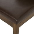 thumbnail image 4 of GDF Studio Hampton Mid Century Modern Upholstered Dining Chairs, Set of 2, Dark Brown Faux Leather and Walnut, 4 of 8