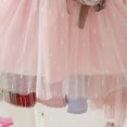 thumbnail image 6 of Toddler Girls' Pink Dress with Stitching Top, Mesh Ruffle Tulle Skirt and Waist Decoration Rose 6M-4Y, 6 of 7