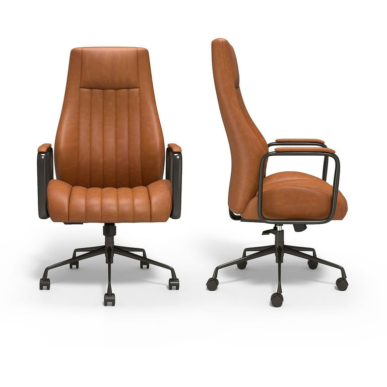 Union Scale Industria 3 50L Ergonomic Bonded Leather Swivel Manager Chair Brown HLC 3932