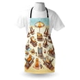 thumbnail image 4 of Cat Apron, Summer Time Fun Cartoon Sandy Beach Scene with Happy Kittens in Sun Beds, Unisex Kitchen Bib with Adjustable Neck for Cooking Gardening, Adult Size, Beige Orange Pale Blue, by Ambesonne, 4 of 4