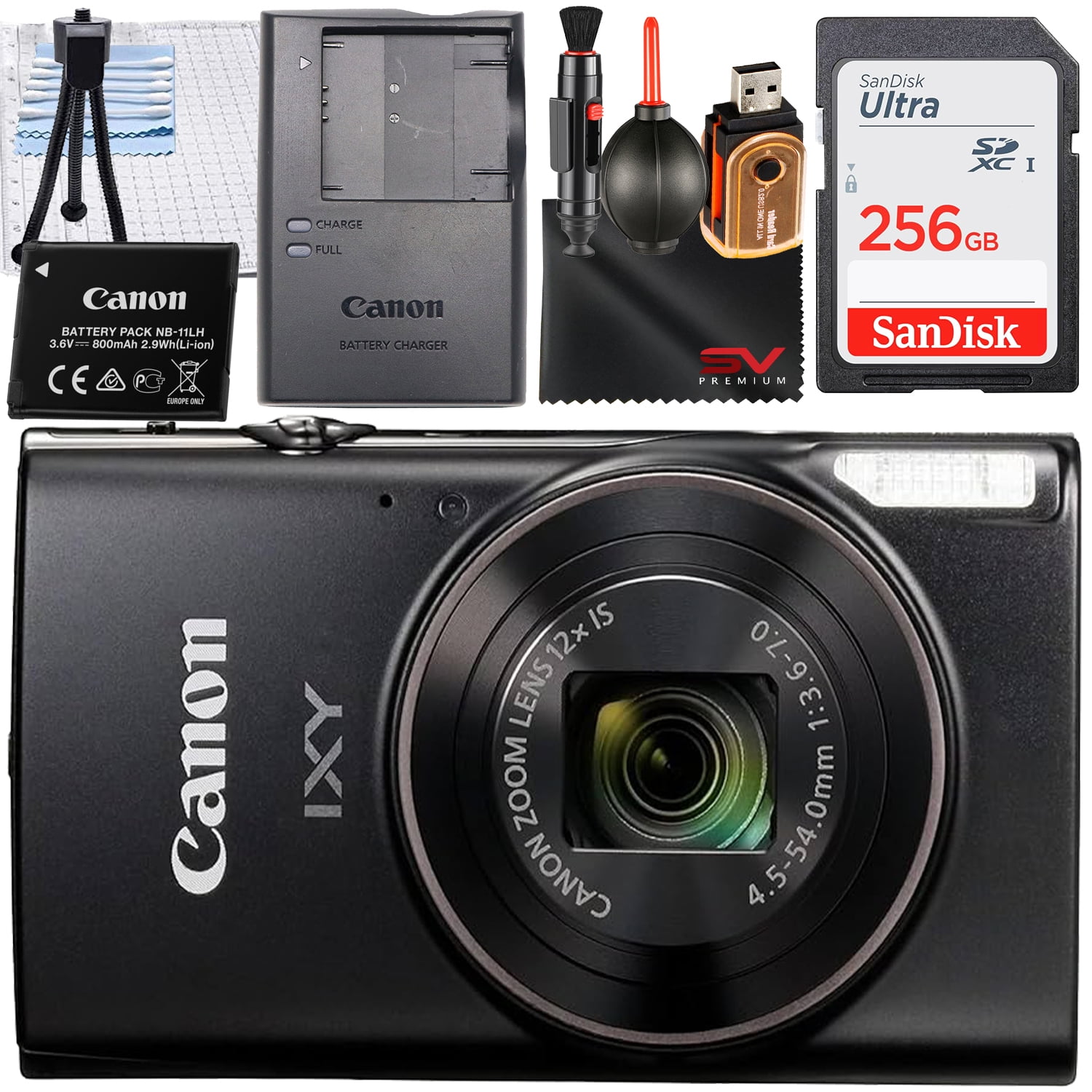 Canon IXY 650 Compact Digital Camera - Black, 12x Optical Zoom, Wi