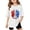 A-White245, variant on Girls T-Shirt America's 250th Anniversary Airplane Smoke Print Short Sleeve T Shirt Versatile Top