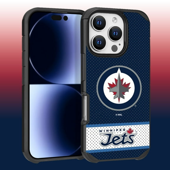 Apple iPhone 16 Pro (6.3) - NHL Licensed Winnepeg Jets Team Logo on Jersey Textured Dual Layer Case