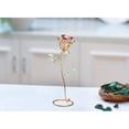 thumbnail image 6 of Matashi 24K Gold Plated Rose Flower Tabletop Ornament with Red, Pink & Green Crystals – Elegant Metal Floral Décor, 6 of 7