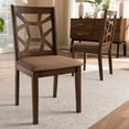 thumbnail image 1 of Skyline Decor Light Brown Fabric Upholstered and Walnut Brown Finished Dining Chair (Set of 2), 1 of 7