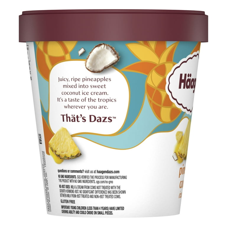 Haagen Dazs Pineapple Coconut Ice Cream, Gluten Free, Kosher, 14