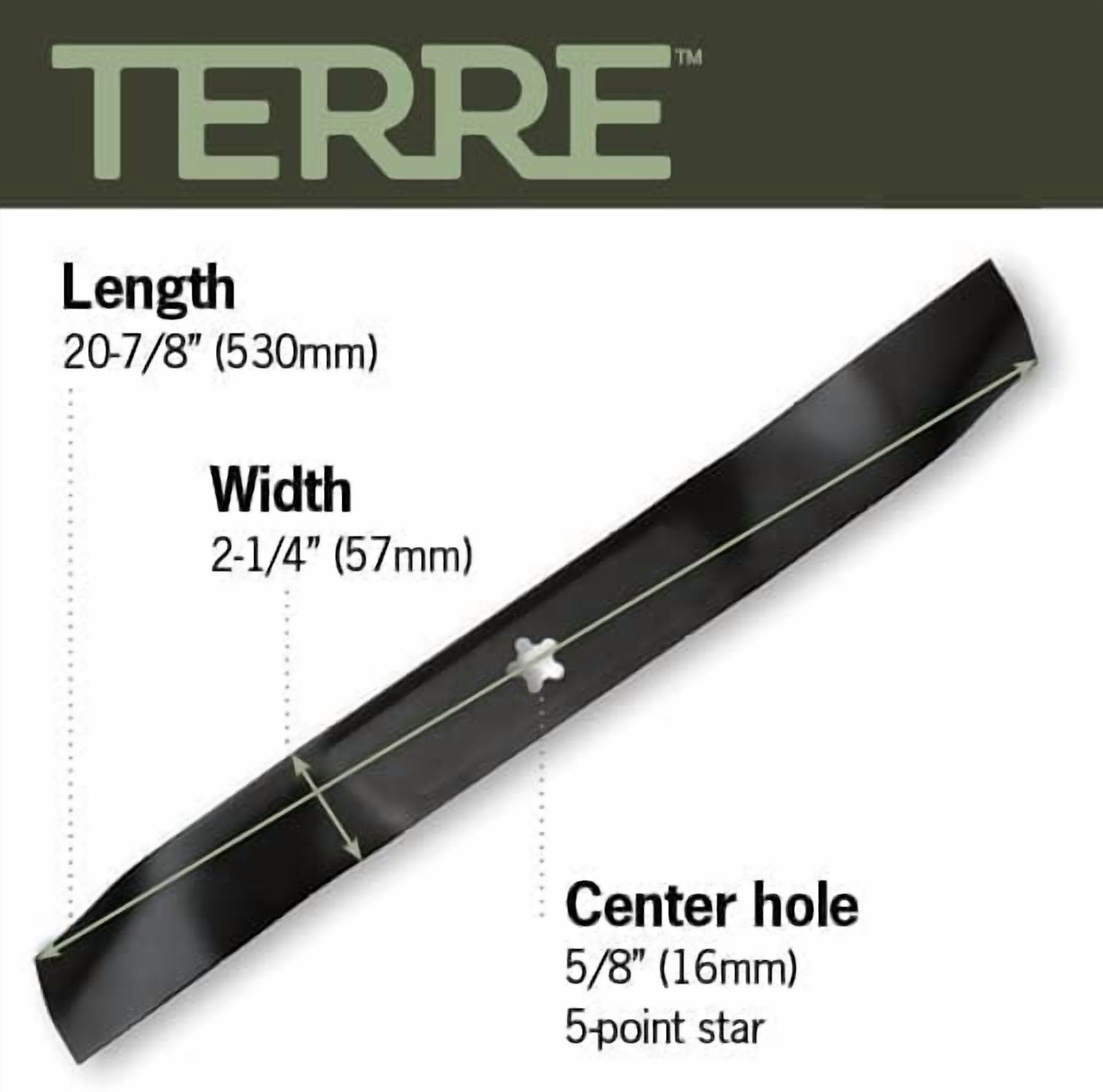 Terre Products Mulching Lawn Mower Blades, 42 Inch deck, for Ariens, Craftsman, Husqvarna, Poulan