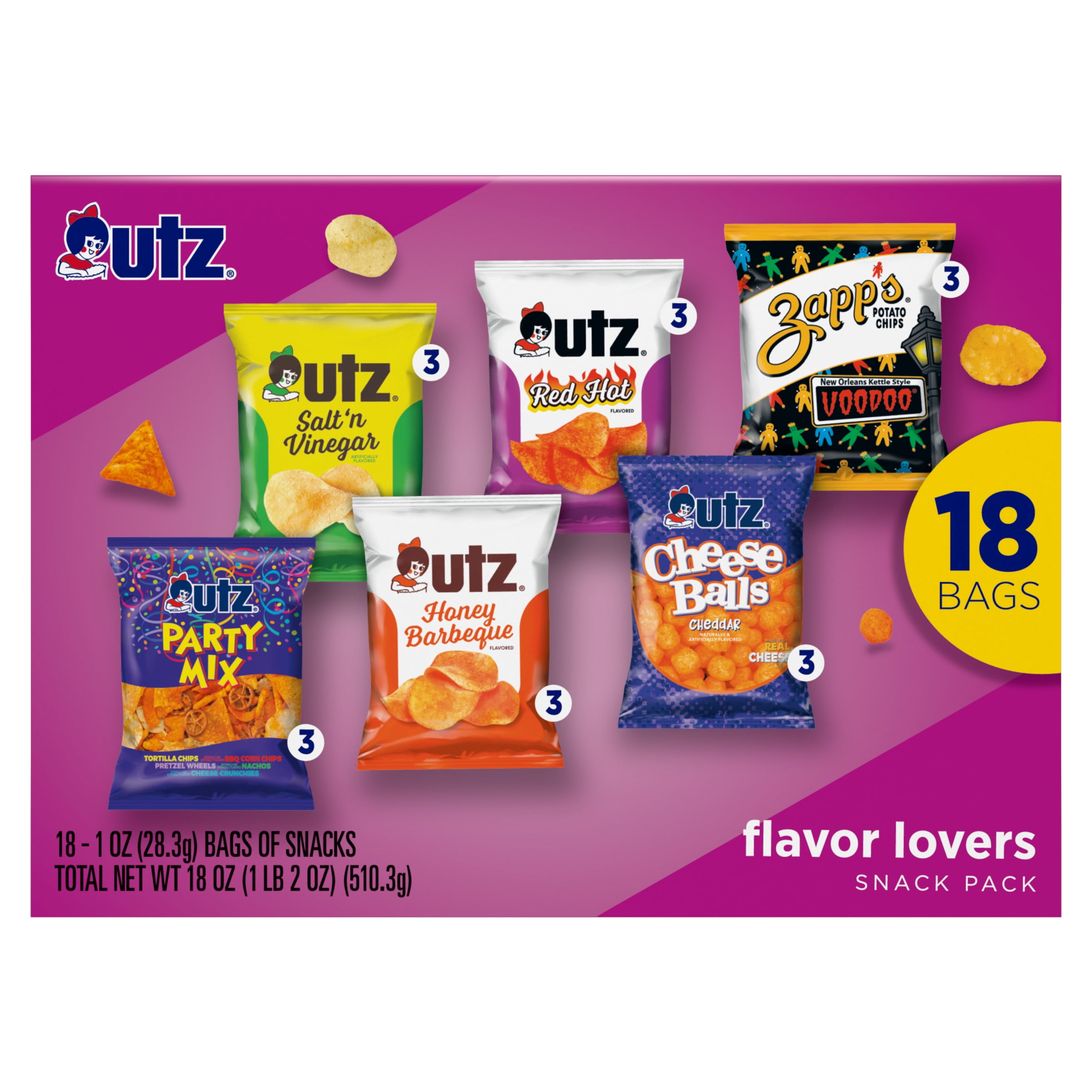 18oz UTZ Flavor Lovers Mix Box 18ct