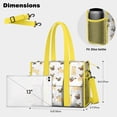thumbnail image 5 of Teacher Tote Bag,Cute Cartoon Pug Teacher Utility Tote Bag,Large Work Tote Bags for Women with Multiple Pockets,Top Zipper Closure,13.8x10.6x6.7 Inch, 5 of 5