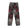 thumbnail image 5 of Daiia Skull and Red Roses Men's Sleep Pant with Pockets and Drawstring,Pajama Pants-X-Large, 5 of 9