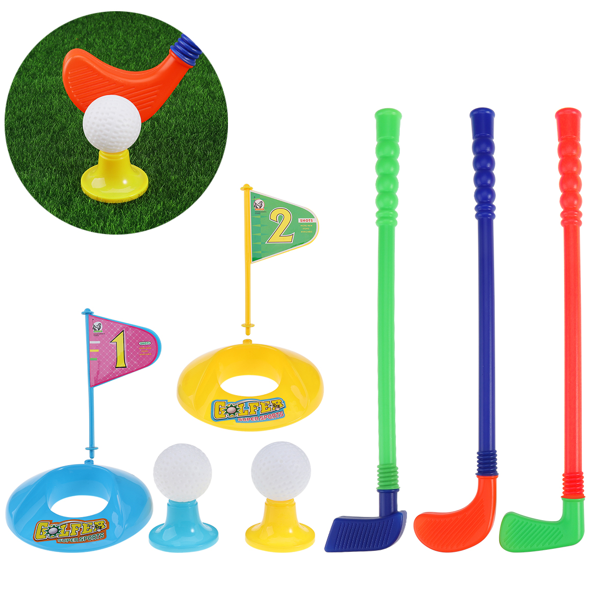 TOYMYTOY Children Kids Colorful Plastic Golfer Toy Golf Set Walmart