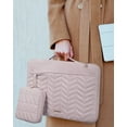 thumbnail image 3 of BAGSMART 15-16" Laptop Sleeve Bag Compatible with MacBook Air Pro, Puffy Padded Protective Slim Laptop Case with Accessories Bag, Pink, 3 of 10