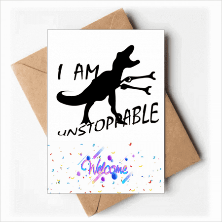 Arm Dinosaur Stick Art Deco Fashion Welcome Back Greeting Cards Envelopes Blank