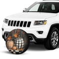 thumbnail image 2 of KAKALAD Checkered Pumpkins Autumn 01 Spare Tire Cover Universal Vehicle Accessories Buckle Car Tools 14”in, 2 of 6