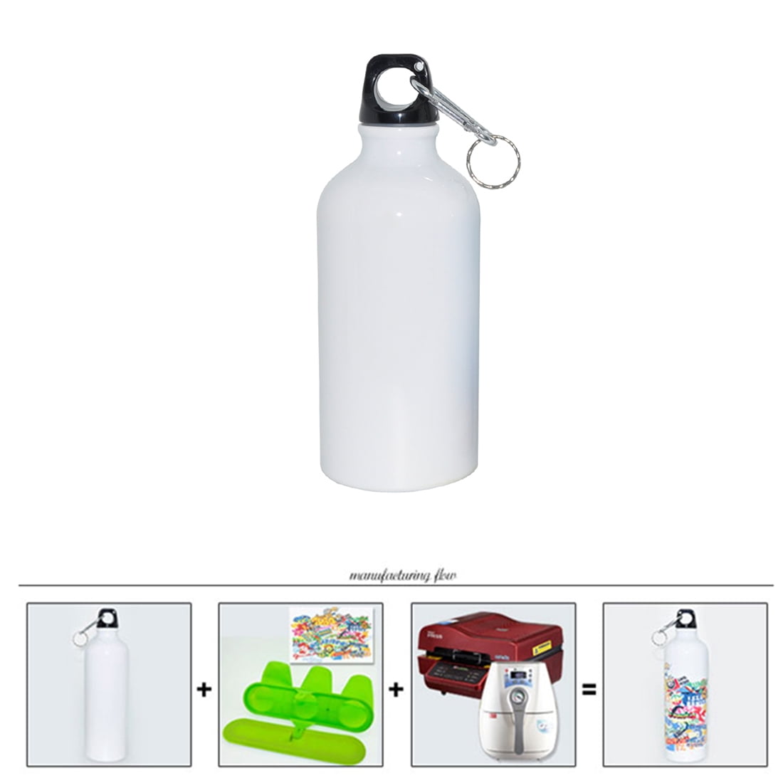 PreAsion 50pcs 750ml Water Bottle with Safe Lock Aluminium White