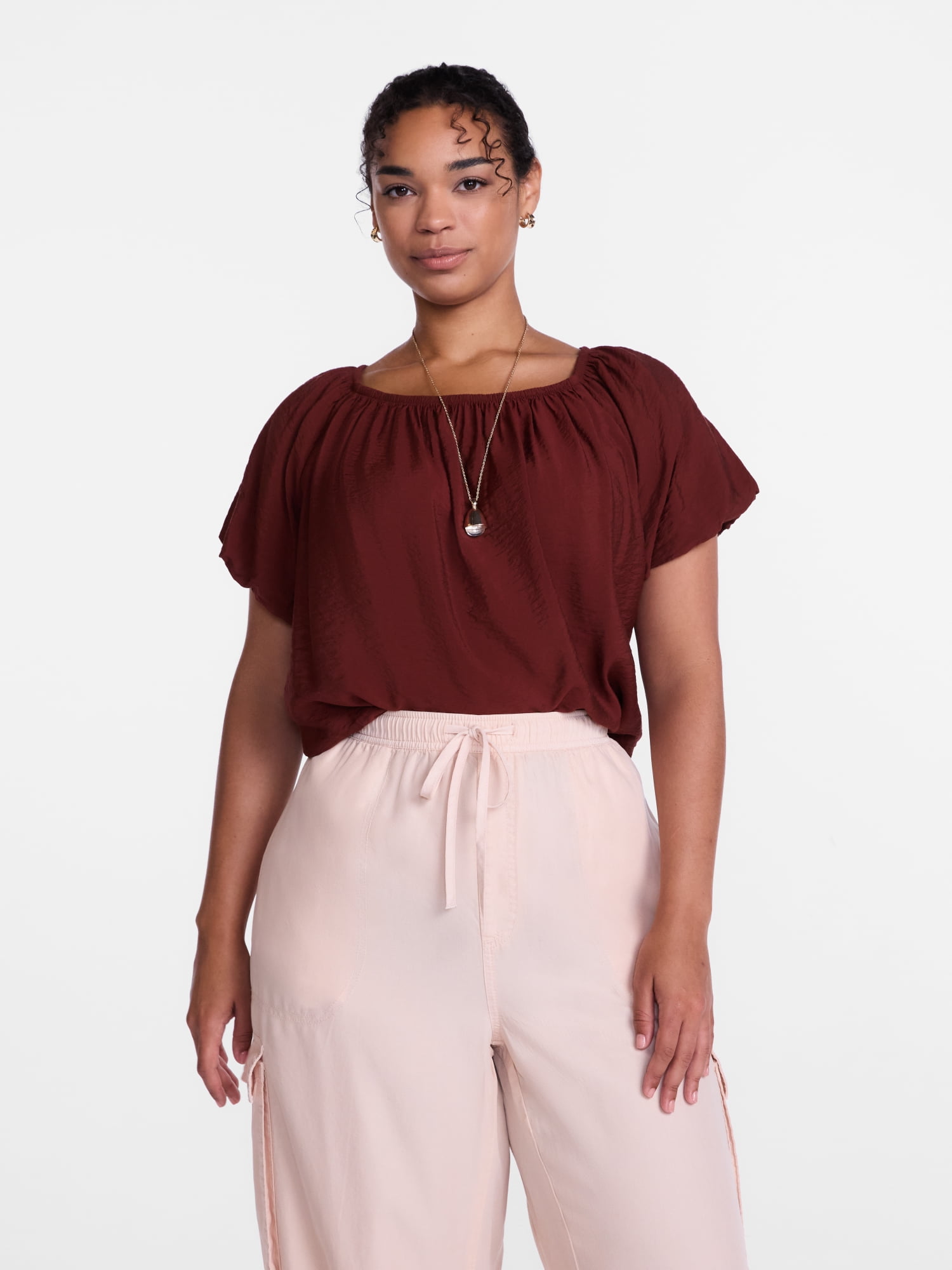 Scenario Women's Puff Sleeve Top, Sizes XS-XXXL