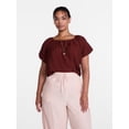 thumbnail image 2 of Scenario Women's Puff Sleeve Top, Sizes XS-XXXL, 2 of 6