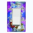 thumbnail image 1 of Metal Light Switch Plate Cover Tea or Coffee Problems Blue Purple COF019, 1 of 13