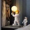 thumbnail image 3 of Miumaeov Astronaut Table Lamp Resin Moon Night Light Kids Room Spaceman Moon Desk Lamp, 3 of 12