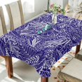 thumbnail image 3 of SKYSONIC 60"x120" Square Tablecloth with Blue Exotic Leaves and Birds Prints, Anti-Wrinkle and Smooth Table Cloth for Kitchen/Home Party Decoration, 3 of 7