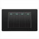 thumbnail image 1 of Interruptores Eléctricos de Pared, Interruptor de Luz de 4 Posiciones, 118 mm X 74 mm, Panel de Vidrio Templado, Interruptor de Botón Mecánico, Color Negro., 1 of 5