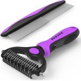 thumbnail image 1 of LAICAIW Dog Grooming Brush and Metal Comb, Undercoat Rake for Dogs Grooming Supplies Dematting Deshedding Brush for Shedding, Cat Brush Deshedder Brush Dogs Shedding Tool for Long matted Haired Pets, 1 of 7