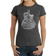 thumbnail image 1 of LA Pop Art Women's Word Art T-Shirt - Languages Guitar, 1 of 2