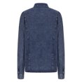 thumbnail image 4 of IROINID Veste Courte en Denim pour Femme Veste Col à Revers Couleur Unie Manches Longues Décontractée Col à Revers Manches Longues Sans Capuche Manteau Décontracté Ample, Bleu, 4 of 6