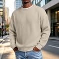 thumbnail image 3 of Rvwovn Men's Ribbed Crewneck Sweater Long Sleeve Thick Thermal Loose Fit Fall Winter Pullover Top, 3 of 7