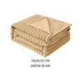 thumbnail image 4 of Dalang Fleece Blanket for Couch Sofa Bed,Super Soft Cozy Plush Microfiber Flannel Blanket with Stripes Design Lightweight for Adults,Woman,Girls,70*100CM(Khaki), 4 of 10