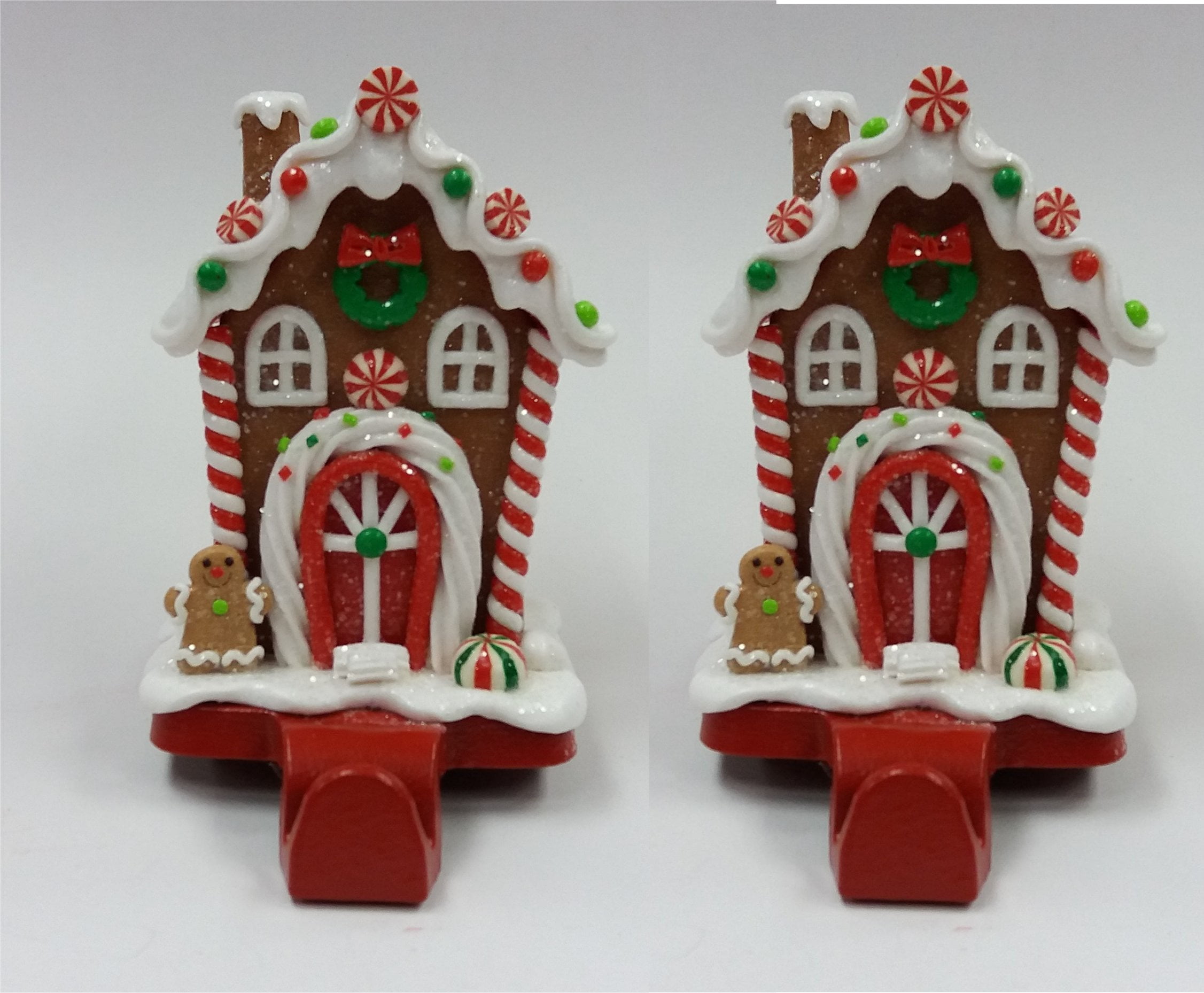 Holiday Time Gingerbread House Stocking Holders, 2 Count