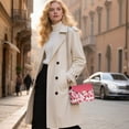 thumbnail image 4 of SCRAWLGOD Heart Print White Pink Crossbody Bags for Women Leather Crossbody Handbags Purses Waterproof Small Shoulder Bag with Detachable Chain Strap, 4 of 7