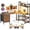 Rustic Brown, variant on Aheaplus L Shaped Desk with Hutch, Gaming Desk with Led Lights, Reversible Computer Desk with Power Outlet, Corner Desk with File Drawer & Monitor Stand, Storage Shelves for Home Office, Black Oak