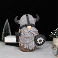 thumbnail image 2 of Muñeco de gnomo guerrero vikingo, juego de adornos de gnomos de peluche para fiestas, muñeco de peluche hecho a mano, gnomo escandinavo como se muestra, 2 of 5