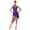 Purple, variant on Women's Lyrical Dance Dress Sleeveless Asymmetrical Flowy Tulle Skirt Leotard Contemporary White XXL