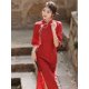 thumbnail image 3 of Cheongsam de chenilla compuesta de otoño e invierno de longitud media, cheongsam de encaje mejorado a diario, 3 of 6