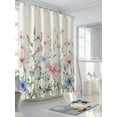 thumbnail image 3 of Farmhouse Watercolor Shower Curtain, Wildflowers Plants Retro Linen Texture Waterproof Shower Curtain Set with 12 Hooks Lightweight Washable Fabric Shower Curtains for Bathroom 36x72 Inches, 3 of 6