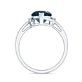 thumbnail image 2 of Rosec Jewels London Blue Topaz Heart Engagement Ring with Diamond - 2 Ct - December Birthstone - AAA Grade - with Jewelry Box, 14K White Gold, US 5.00, 2 of 8