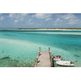 thumbnail image 2 of Paulson, Don 24x17 Black Ornate Wood Framed with Double Matting Museum Art Print Titled - Bahamas, Exuma Island Pier and moored boats, 2 of 4