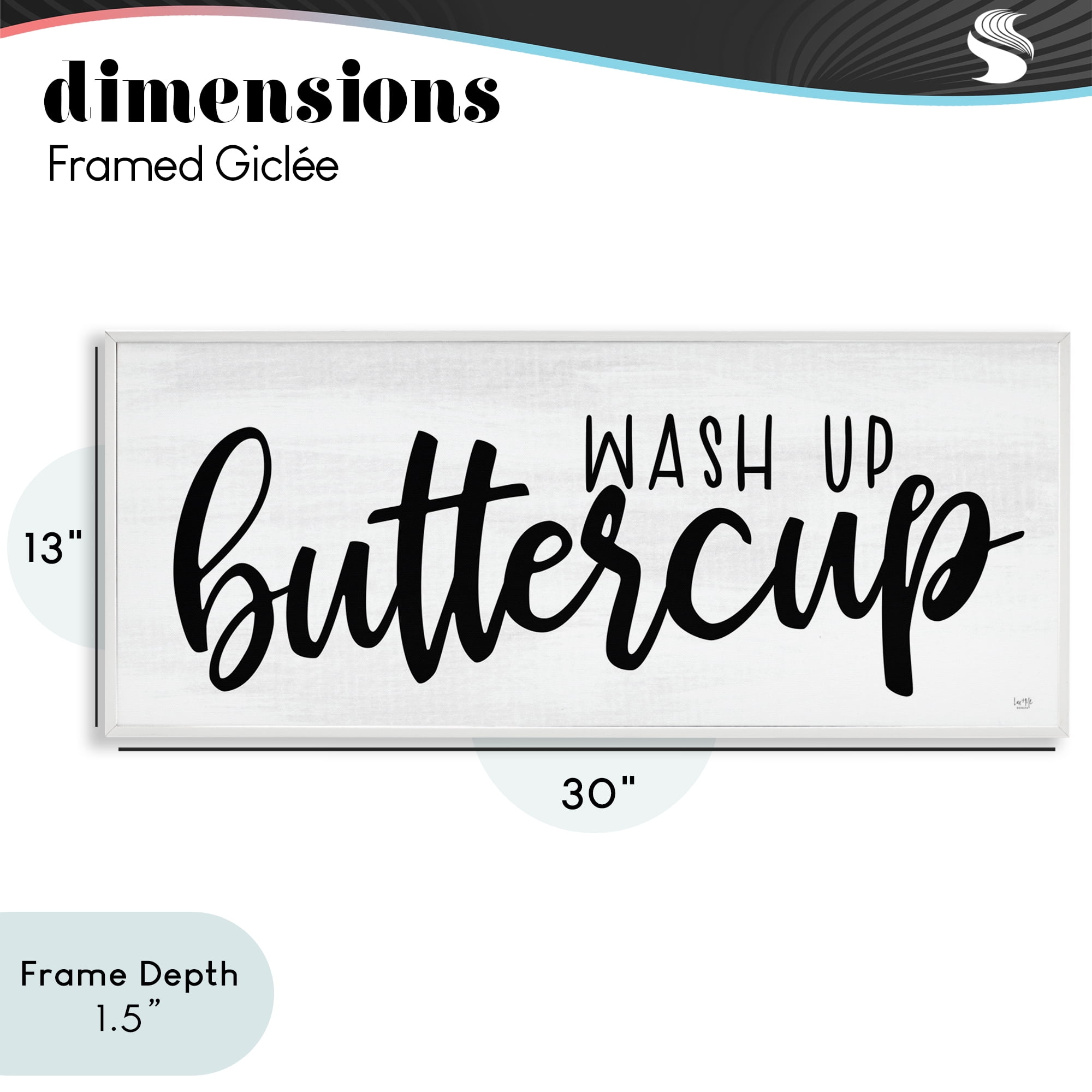 Stupell Industries Wash Up Buttercup White Framed Giclee Art, design by Lux + Me Designs