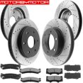 thumbnail image 2 of MotorbyMotor Front & Rear Brake Rotors Fits for Chevrolet Avalanche Silverado Suburban 1500 Tahoe, GMC Sierra 1500 Yukon XL 1500, Cadillac Escalade ESV EXT Brake Rotor & Brake Pad & CLEANER DOT4 FLUID, 2 of 5