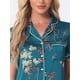 thumbnail image 5 of Conjunto de pijama de satén para mujer INSPIRE CHIC, top de seda con mangas cortas y pantalones, 2 piezas, pijamas XL azul brillante, 5 of 6