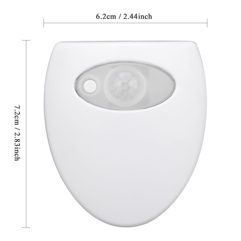 WJSXC Body Sensing Automatic LED Motion Sensor Night Lamp Toilet Bowl Bathroom Light White