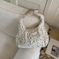 thumbnail image 2 of Women's Minimalist Floral Bow Drawstring Shoulder Bag Lightweight Nylon Japanese-style Crossbody Messenger Purse For Daily Commute Travel, 2 of 5