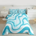 thumbnail image 2 of jejeloiu Modern Geometric Aesthetic Queen Comforter Set,Stripes Lines Bedding Sets,Blue White Bedding Comforter Set For Children,Microfiber Bedroom Decor Reversible,3 Pieces, 2 of 8