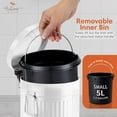 thumbnail image 5 of Autumn Alley Galvanized Trash Can– Pedal, 5L - Rustic Farmhouse Trash Can for Bathroom, 5 of 10