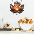 thumbnail image 2 of Maple Leaf Suncatcher - Stained Glass Window Hanging with Glitter Details, Fall Ornaments for Thanksgiving Decor, Autumn Leaf Window Wall Decorations, 2 of 4